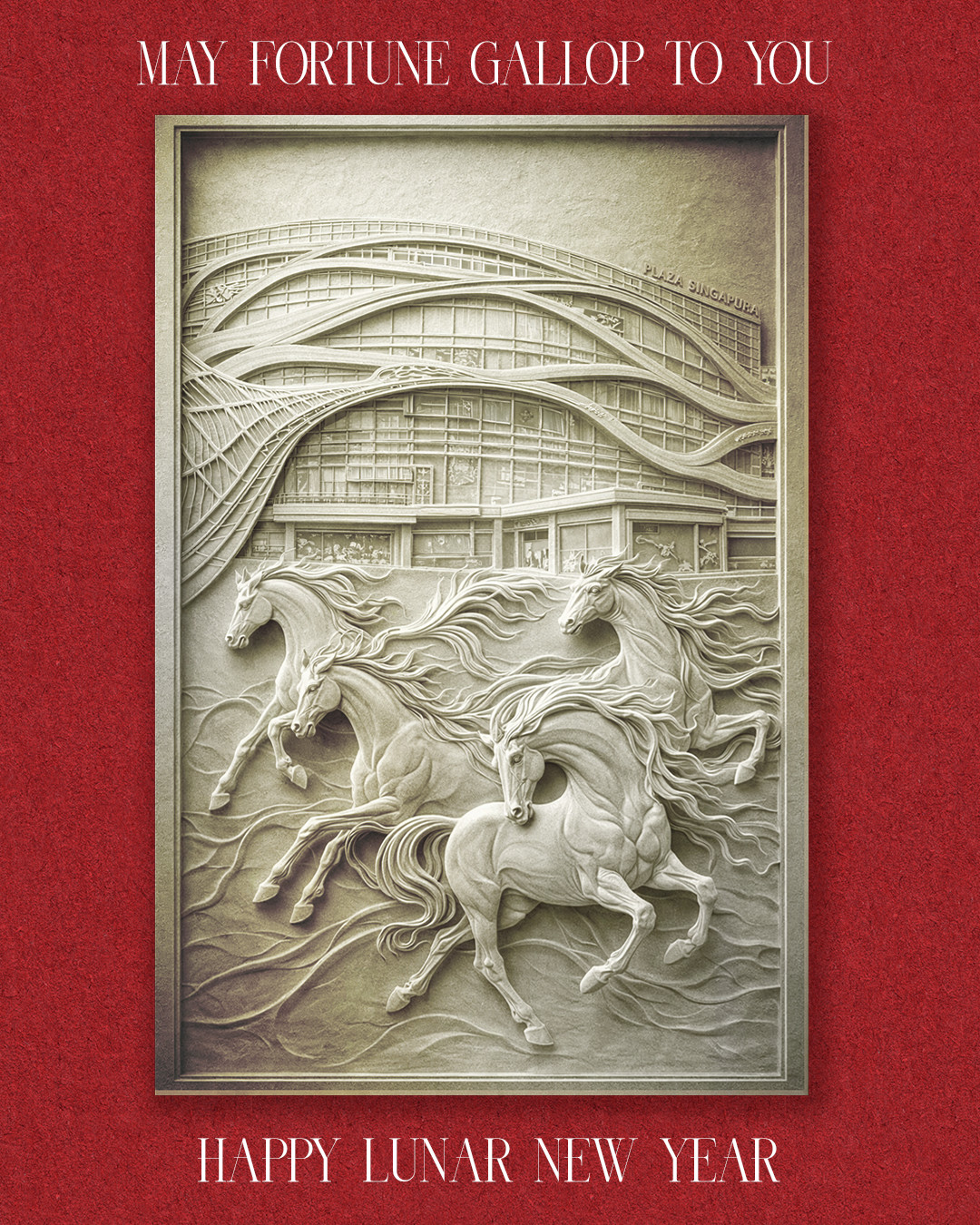 Vibrant Lunar New Year decorations and festive atmosphere