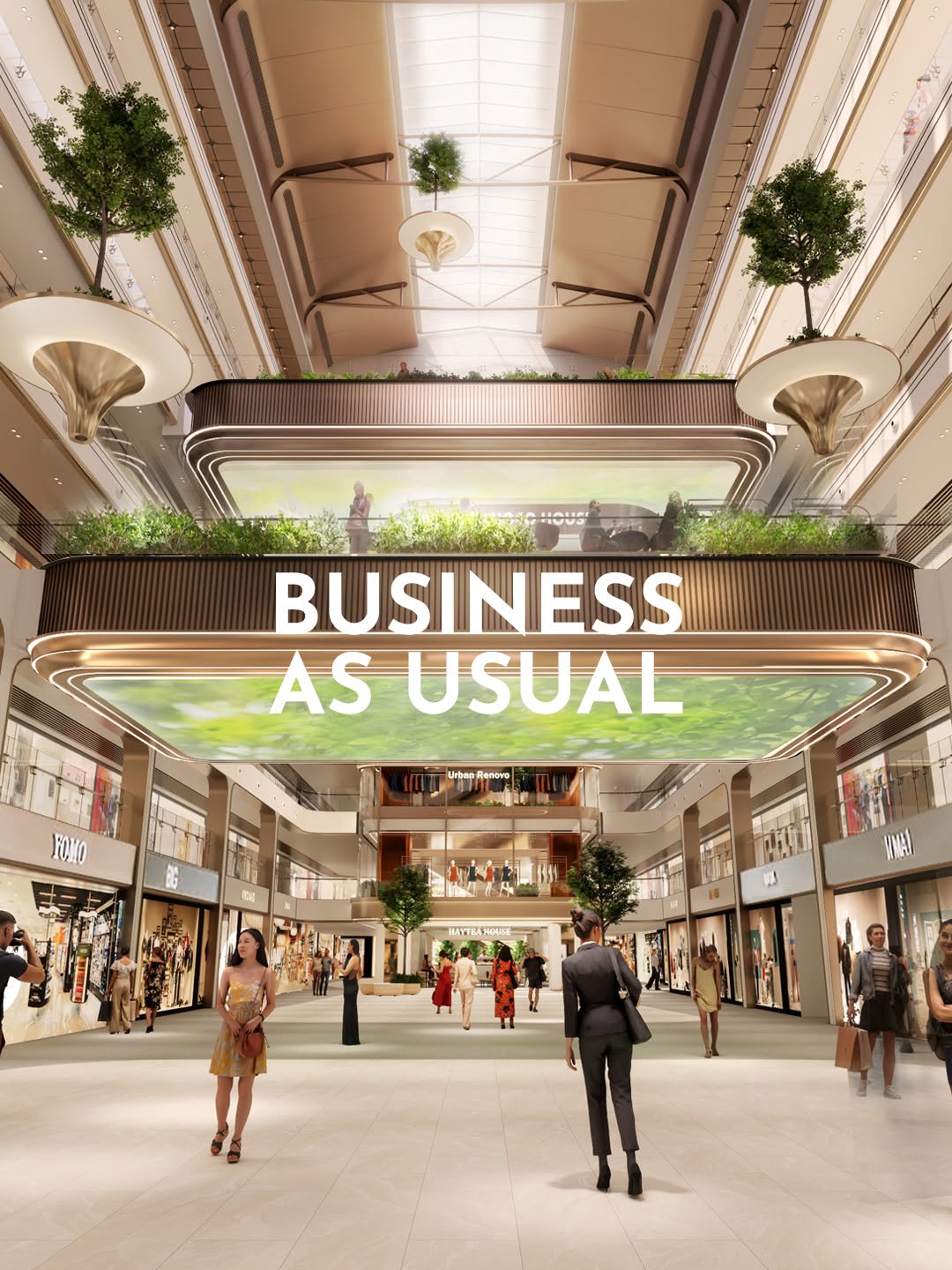 Plaza Singapura transformation rendering with Business As Usual branding