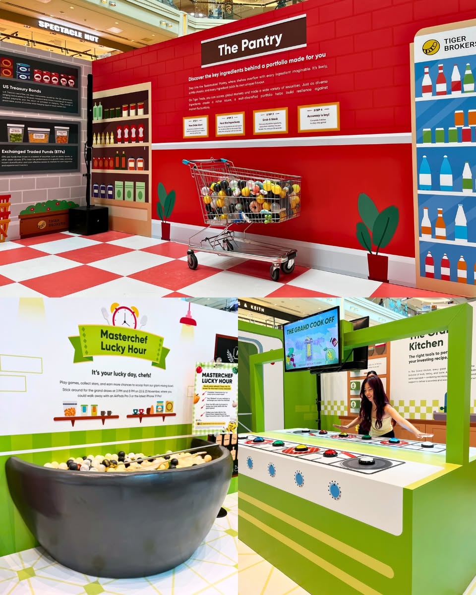 People engaging with various games and activities at the Tiger Trade Experience.