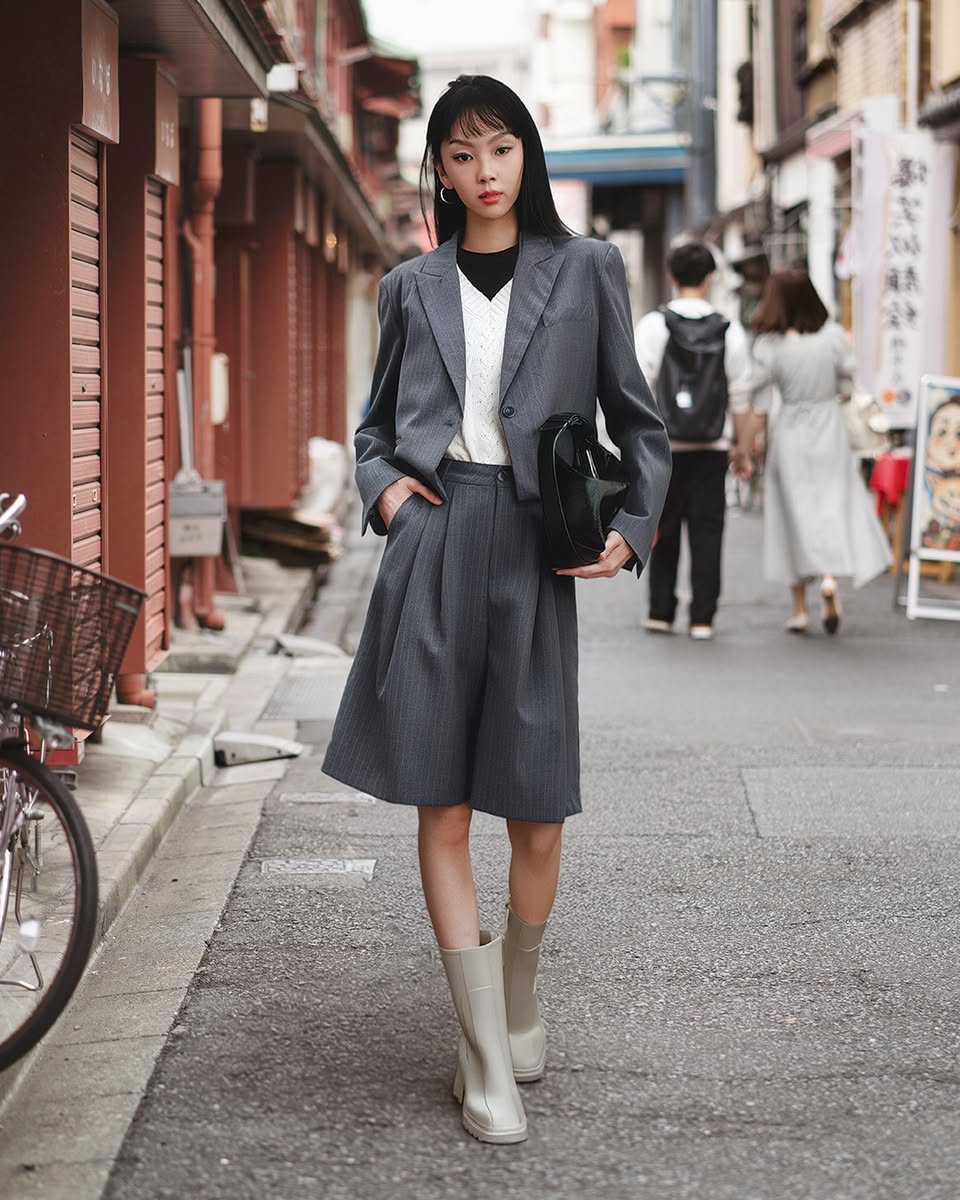 Contemporary Seoul-inspired street fashion featuring oversized silhouettes.
