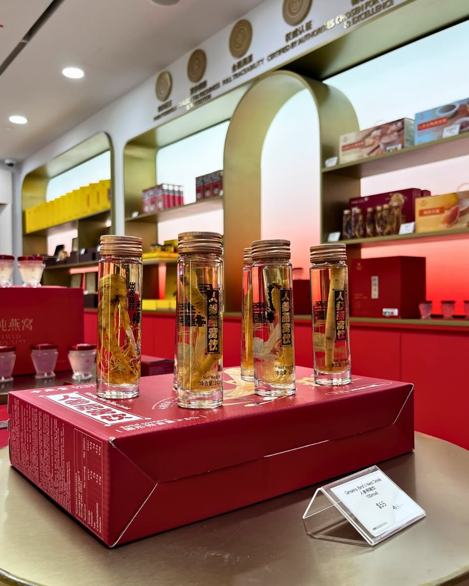 The elegant storefront of Zhong Yan Tang at Plaza Singapura