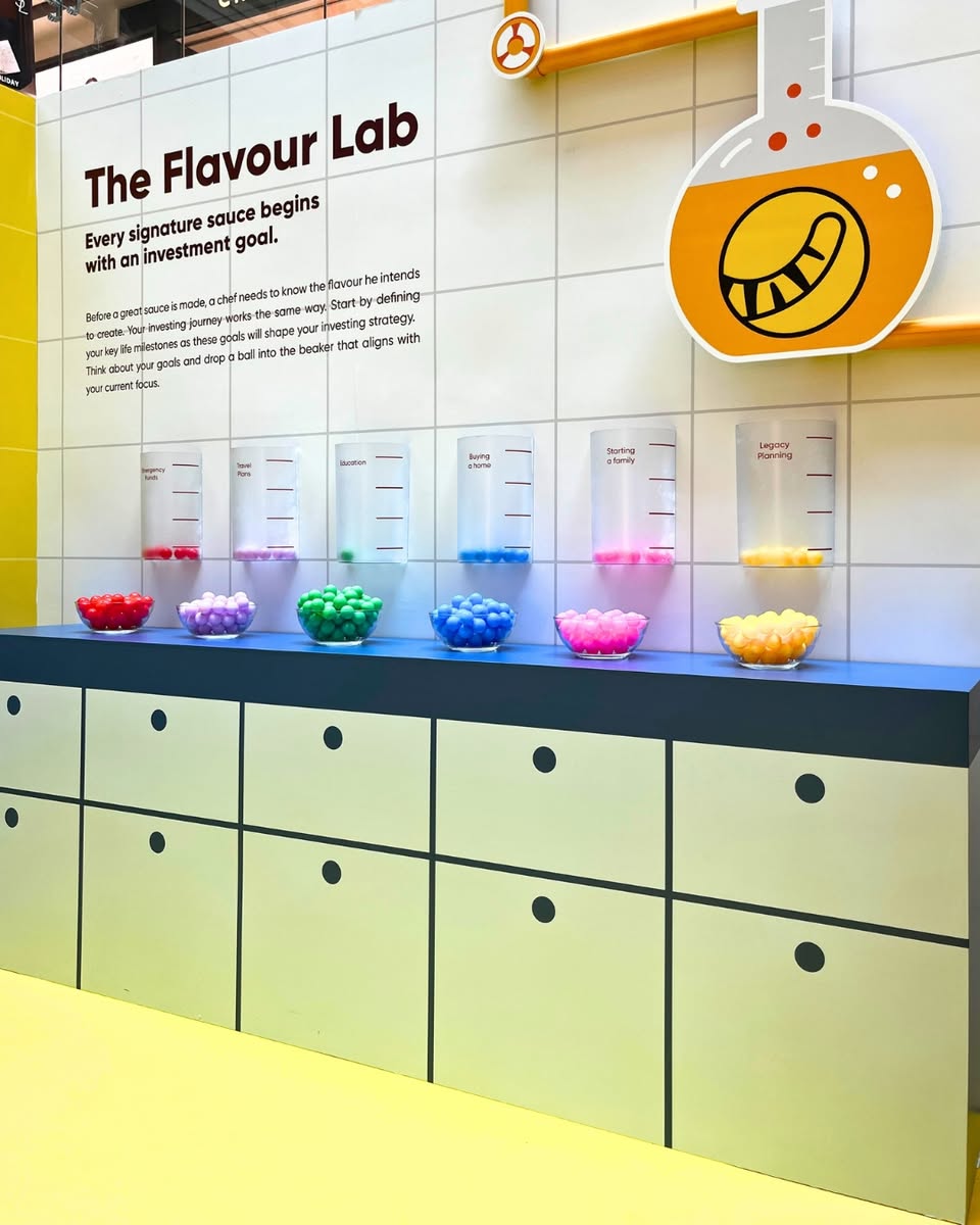 A display showcasing the innovative features of the Tiger Innovation Lab.