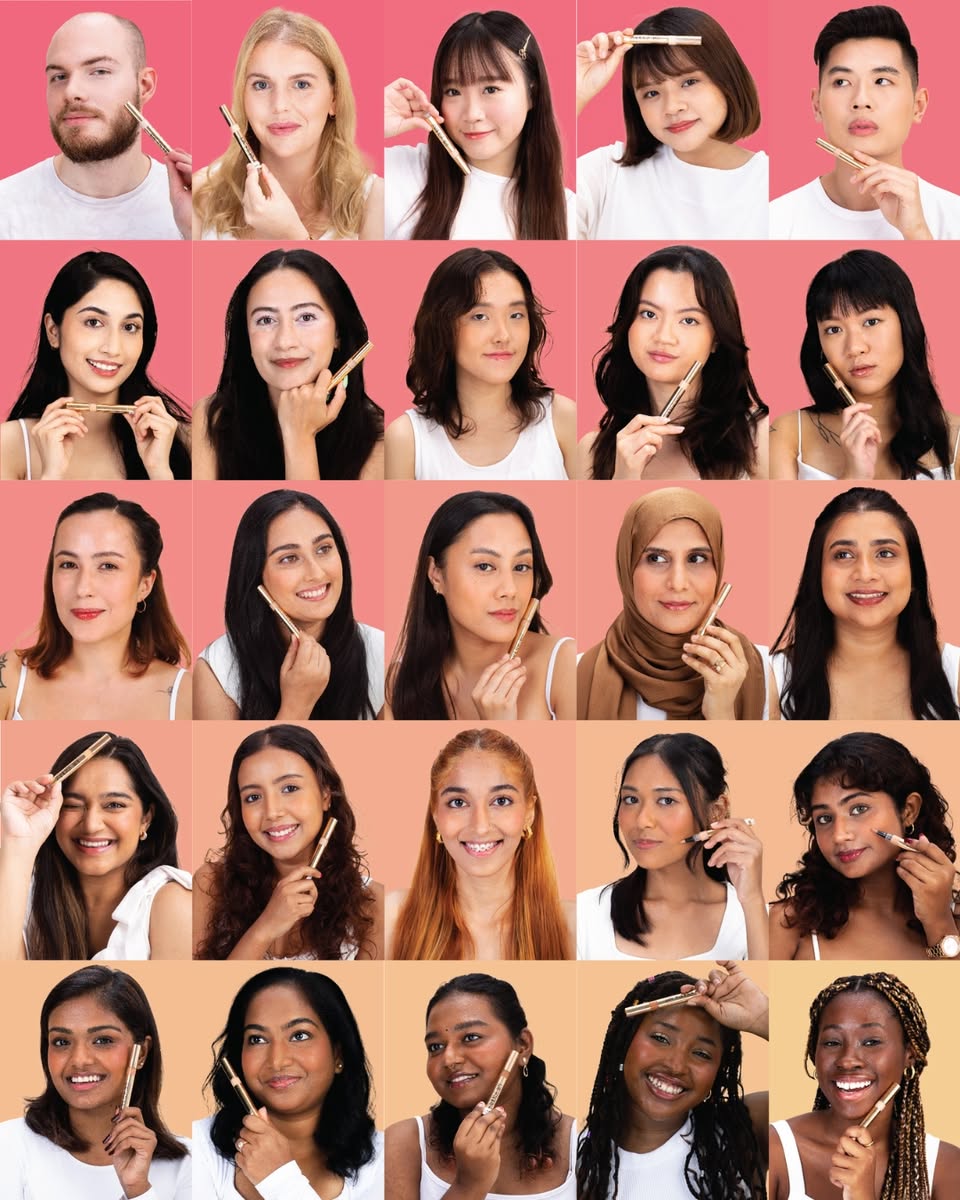 Close-up of shimmering eyeshadows in various festive colors