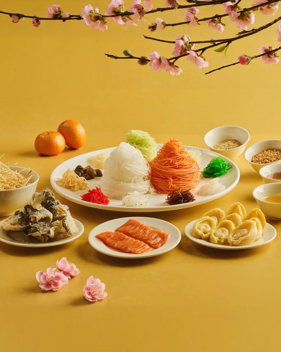 Festive decor and dining options at the shopping mall