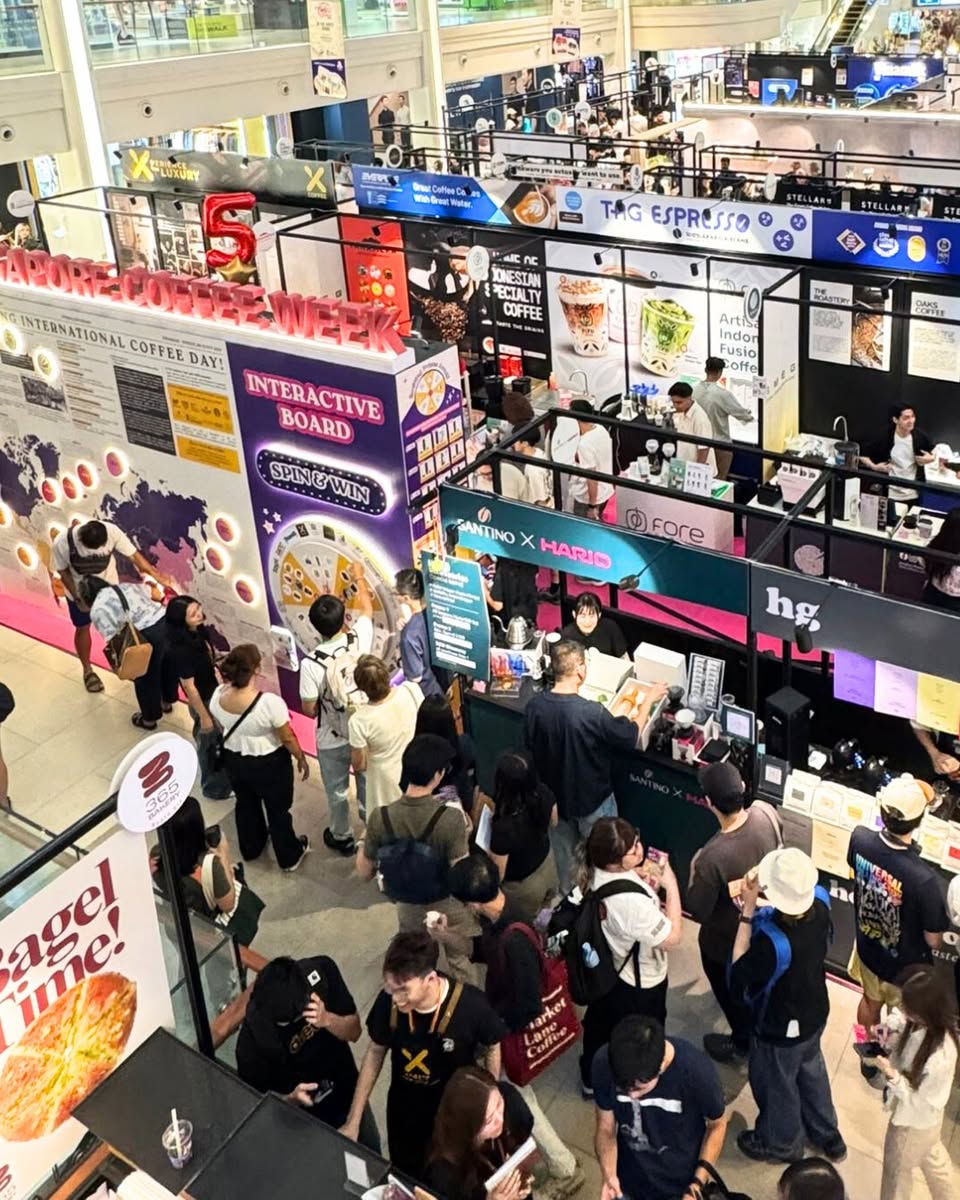 A variety of coffee beans and brewing equipment on display