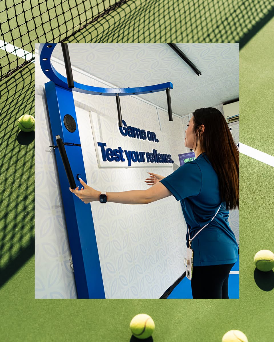Interactive reflex game wall at the Singapore Tennis Open activation