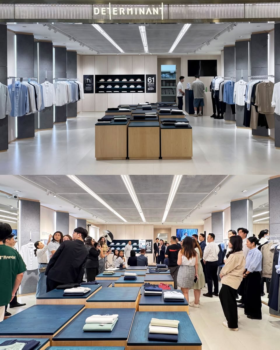 Model showcasing a performance-driven shirt from DETERMINANT_sg