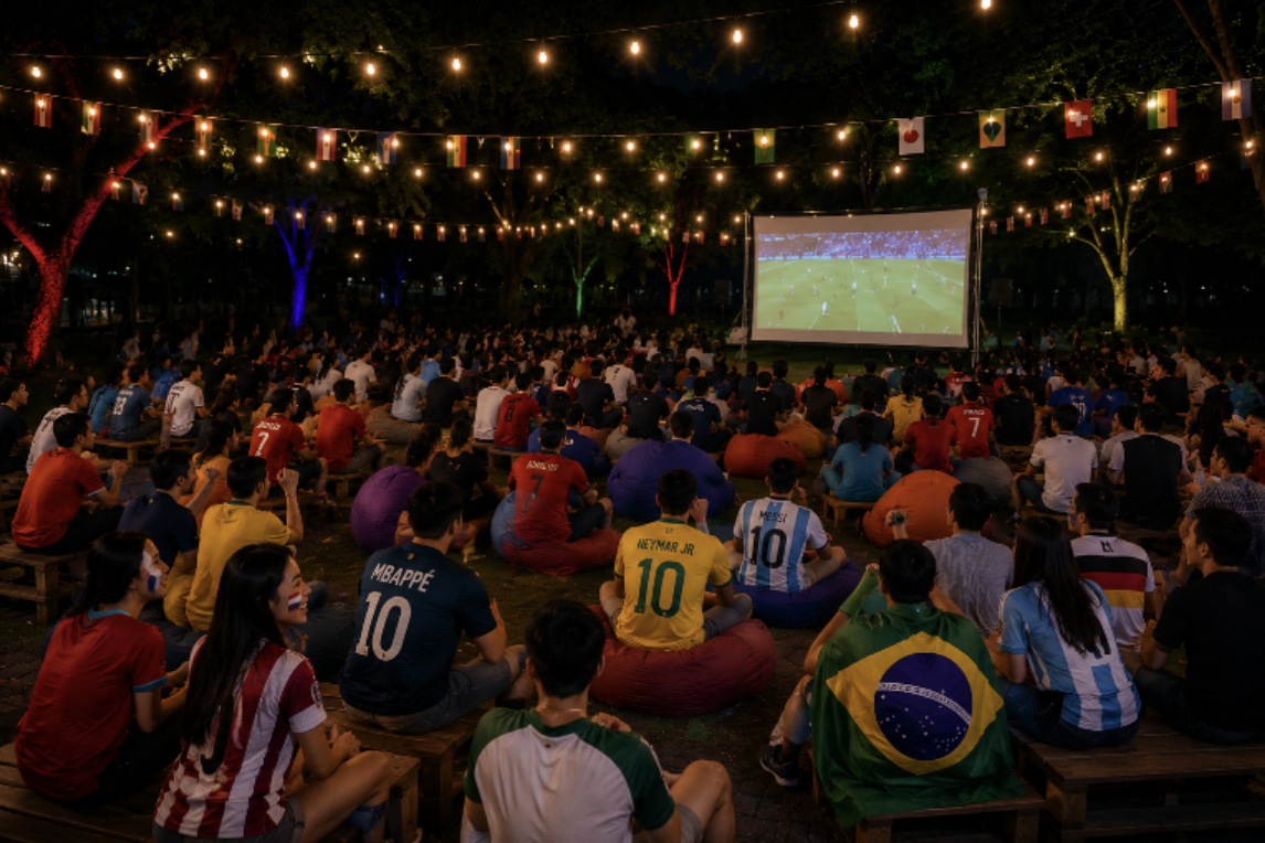 Chijmes Main Lawn 360-inch World Cup screen near Dhoby Ghaut